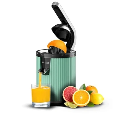 Imagen de Cecotec Exprimidor Eléctrico de Brazo para Naranjas y Cítricos Xqueeze RetroJuice 600 Green. 600W, Estilo Retro, Filtro Acero Inoxidable, Cono Plástico, Palanca Extraer Pulpa, Antigoteo
