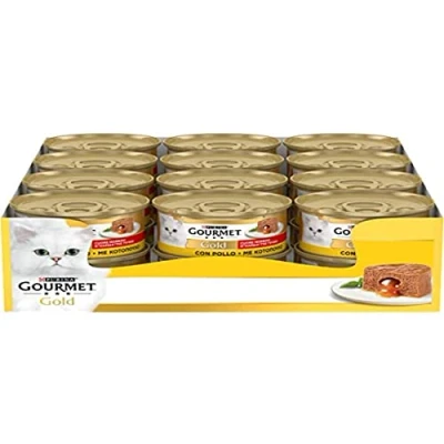 Imagen de Purina Gourmet Gold, corazón Suave húmedo para Gato, con Pollo, 24 latas de 85 g Cada una (Paquete x g)
