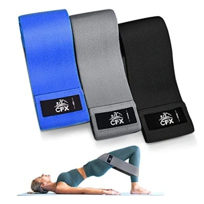 Imagen de CFX Bandas Elasticas, Juego de 3 Elásticas Musculacion para Fitness con Niveles, Resistencia Antideslizante Piernas y Glúteos,Pilates,Yoga,Fuerza,Fisioterapia,Estiramientos