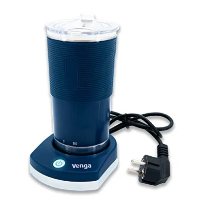 Imagen de Venga! Mini Hervidor Eléctrico Compacto, 380 ml, Temperatura Ajustable, Doble Pared, Indicador de Temperatura, Azul Marino/Acero Inoxidable, 600 W, VG TMUG 3000 BU