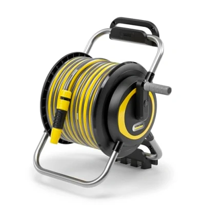 Imagen de Kärcher soporte para manguera HR 4.30: flexible, fácil almacenamiento en la pared y uso móvil el jardín, jeringa, de 30 m accesorios, color negro