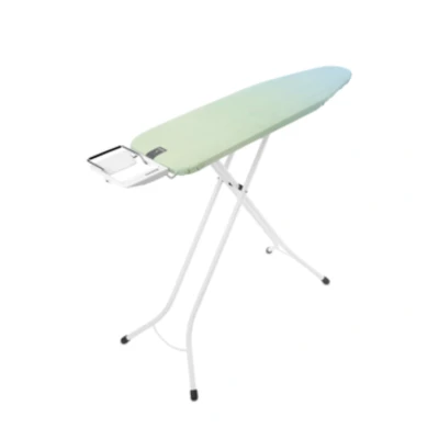 Imagen de Brabantia Tabla de Planchar A, 110 x 30 cm, mar Relajante, 100% algodón Comercio Justo, diseño Compacto y Estable, Altura Ajustable Soporte para Plancha Vapor, cerraduras niños