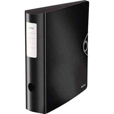 Imagen de LEITZ 10471095 Archivador de palanca polyfoam 180º lomo curvado cierre con goma Active Solid DIN A4 82 mm. color negro