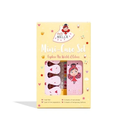 Imagen de Miss Nella KIT para UÑAS: set de accesorios uñas niños: adhesivos uñas, tatuajes, lima y separadores dedos, todos diseñados manos pies los niños