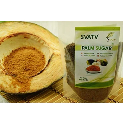 Imagen de Polvo de azúcar palma marrón SVATV edulcorante natural Sin Gluten edulcorantes Alternativa refinada conservantes añadidos sabores artificiales 227g