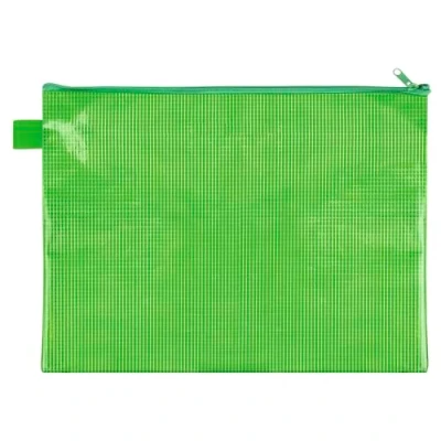 Imagen de VELOFLEX 2704040 bolsillo A4 con cremallera, verde, de material EVA reforzado tejido, 1 para documentos