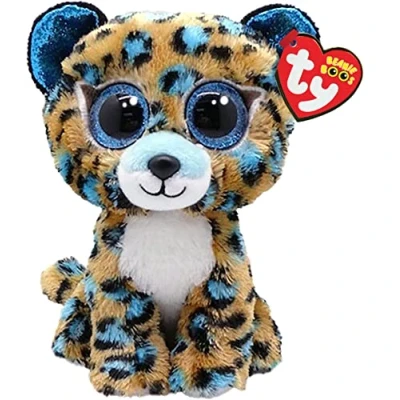 Imagen de Ty Beanie Boo&#039;s Peluche Cobalto Le Leopard 15 cm TY36691, Beige, Azul, Blanco, Small