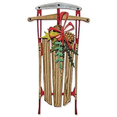 Imagen de Juego de Troqueles Sizzix Thinlits Vintage Sled Tim Holtz, paquete 12 unidades 666339 corte metal, finos como una oblea, para álbumes recortes