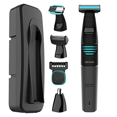 Imagen de Cecotec Afeitadora Multifunción 5 en 1 Bamba PrecisionCare Extreme 5in1. Batería de Litio, Cuerpo y Rostro, Waterproof, Fácil limpieza IPX5, Autonomía 60 min, Incluye Cabezal Afeitado laminado