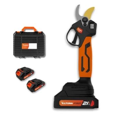 Imagen de Altuna Tijeras de Podar a Batería Titanio Motor Brushless Corte 19/28mm Con Pantalla Display Incluye 2 Baterías 21V Empuñadura Bimaterial Maletín y Accesorios Incluidos AF28