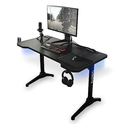 Imagen de VONYX DB20 Escritorio Gaming con LED, 120 cm de Estudio, Mesa Iluminación Gamer, Gaming, LED para Productores Música, Gamers y DJs