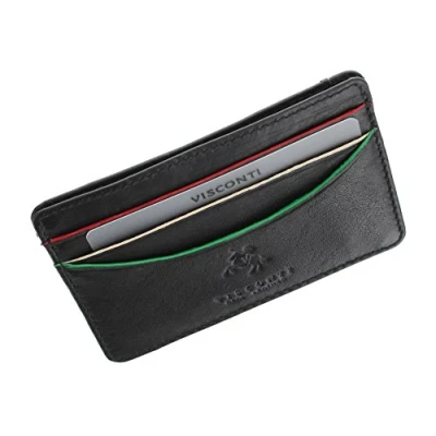 Imagen de Visconti Colección Augusta Oakmont Tarjetero de Crédito Delgado Cuero AG15 Negro