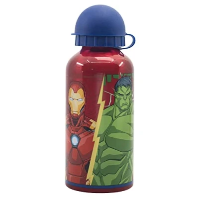 Imagen de botella de aluminio para niños cantimplora infantil agua reutilizable 400 ml Los Vengadores Marvel