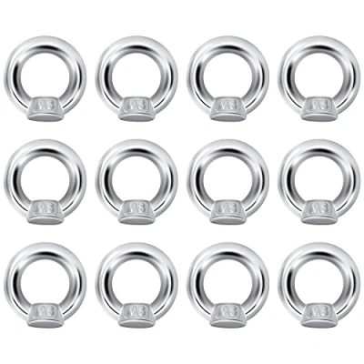 Imagen de QIMEI SHOP Tuerca de Anilla M8 Tuercas Anular Argollas Acero Inoxidable para Accesorios Elevación Bricolaje Herramientas 12 Piezas