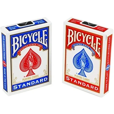 Imagen de Bicycle Juego de 2 Cartas Caras estándar Color Rojo y Azul (88 x 63 mm)