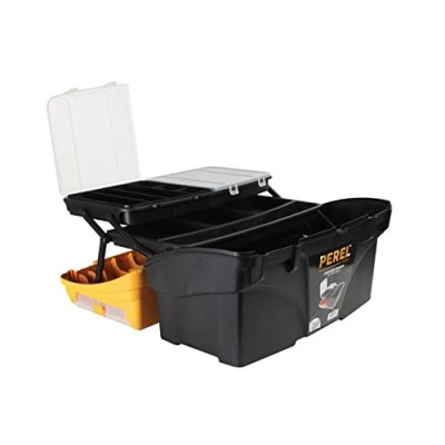 Imagen de Perel Caja de herramientas, polipropileno, con sistema en voladizo, 1 organizador la tapa y 2 portavas