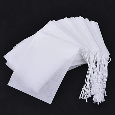 Imagen de Filtro Té de Papel, 200 Pcs Bolsas Filtros para Te Desechables con Cordón, Bolsitas Infusor Vacía a Granel, Hierbas, Especias y Hierbas Medicinales, 5x7cm Blanco