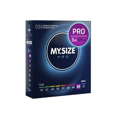 Imagen de Condones MY.SIZE PRO, talla 7, 69 mm, 3 piezas ajuste perfecto y adecuada para todos