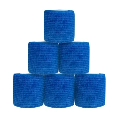 Imagen de Venda Cohesiva 5 cm x 4.5 m Elástica Autoadhesiva Vendaje Deportivo Tape Crossfit 6 Rollos Azul
