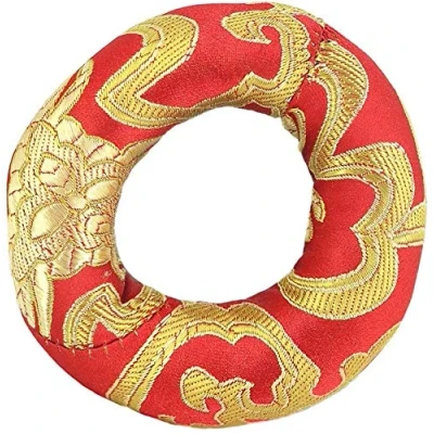 Imagen de Brocado de seda tibetano hecho a mano redondo para meditación, cuenco cojín 8 cm, como se describe cm