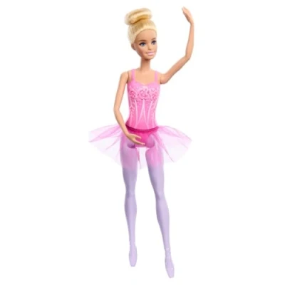Imagen de Barbie Muñeca Bailarina de Ballet Rubia articulada con tutú Rosa y moño, Juguete +3 años (Mattel HRG34)