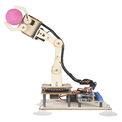 Imagen de Adeept Kit de Brazo Robot 5 DOF programable Stem Educativo Ejes con Pantalla OLED DIY Modelo Buliding Compatible Arduino IDE (Madera)