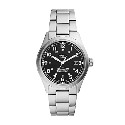 Imagen de Fossil Reloj para hombre Defender, movimiento solar, caja de acero inoxidable plateado 40MM con correa inoxidable, FS5973