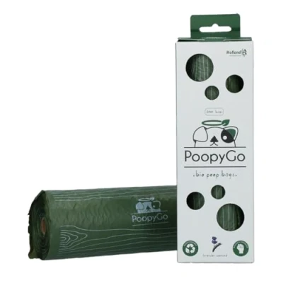 Imagen de PoopyGo Bolsas para excrementos de perro 300 caca Con aroma a lavanda biodegradables