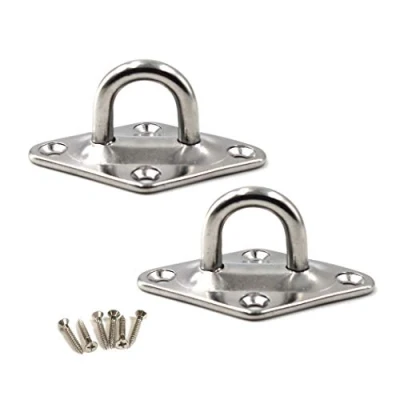 Imagen de M10 Plato de Gancho para techo Placa ocular 304 Acero inoxidable montaje en pared Servicio pesado colgar Paquete 2 (tornillos incluidos)