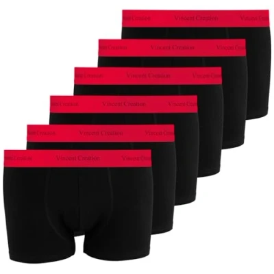 Imagen de Vincent Creation Bóxers para hombre Schwarz/Rot 6er Pack XXL