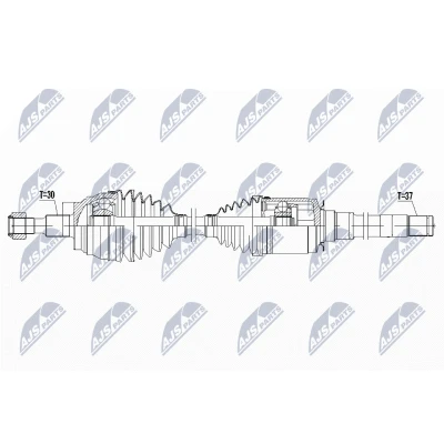 Imagen de NTY NPW ME 052 Árbol de Transmisión Eje delantero, derecha, derecha 1017 automática MERCEDES BENZ: Clase R