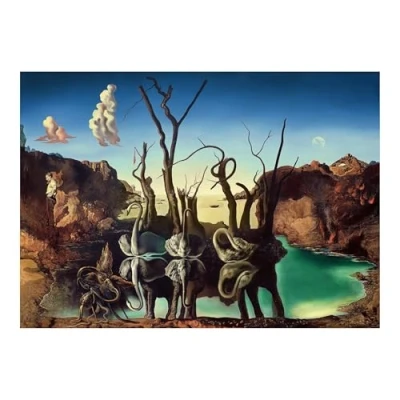Imagen de Ravensburger Puzzle Dalì: Cisnes que se reflejan como Elefantes, 1000 Piezas, Puzzles para Adultos, Piezas Pegamento Enmarcar, Rompecabezas Art