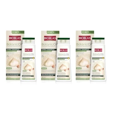 Imagen de 3 x Champú de ajo Bioblas, 500 ml, inodoro, anticaída cabello para mujeres y hombres, Megapack
