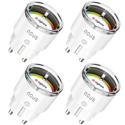 Imagen de NOUS A1Z Toma de Corriente Zigbee, Inteligente con Medición Consumo, Compatible Alexa, Hue Bridge, Smart Home, Google Home Assistant, Life, 2MQTT, 16A