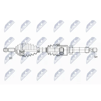Imagen de NTY NPW RE 149 Árbol de transmisión Eje delantero, derecha 955, 360mm con apoyo RENAULT: Clio 4