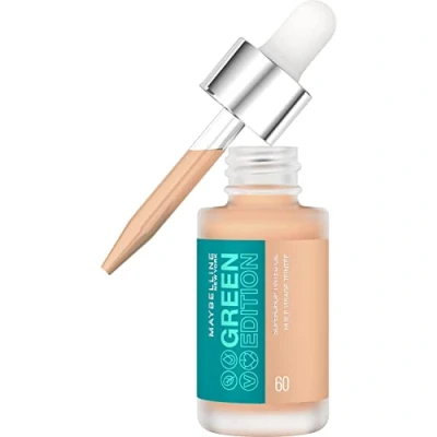 Imagen de Maybelline New York Green Edition Base Líquida, Cobertura Modulable, con Aceite de Jojoba y Marula, Tono 60