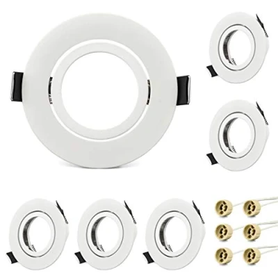 Imagen de KYOTECH 6 Pieza LED Focos Marco Empotrable gu10 Giratorio 40 Ronda Marcos,Incl. Zócalo Para Lámparas De Leds O Halógenas,Marco Cocina Oficina Pasillo