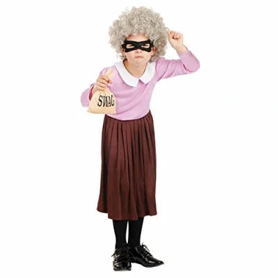 Imagen de Fun Shack Disfraz Ladron Niña, Ladrona Abuela Niña Ladrona, Saco Dinero Disfraz, Carnaval Talla M