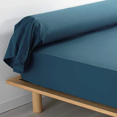 Imagen de Douceur d&#039;Intérieur Percaline Funda de travesaño, Algodón Percal, Azul, 85 x 185 cm