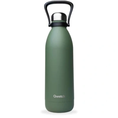 Imagen de QWETCH Botella isotérmica Titan Granite Caqui 1,5L 48h Frío &amp; 16h Caliente Sin BPA, Impermeable de acero inoxidable con asa transporte