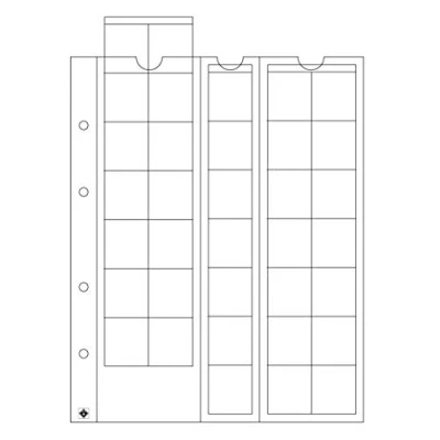 Imagen de Leuchtturm 306013 Envoltorios para Monedas Optima 27 35 Compartimentos Transparentes de hasta mm diámetro Paquete 5