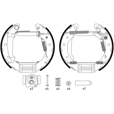 Imagen de TEXTAR Shoe Kit Pro 84054000 frenos, disco de tambor con accesorios, cilindro freno rueda, accionador palanca mano