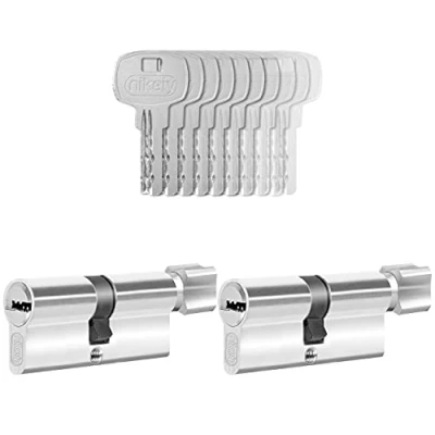 Imagen de GERCAR 2 cilindros con pomo de cierre uniforme, 30/30, incluye 10 llaves, 60 mm, cerradura cilindro función N+G, juego unidades, longitud: mm A: 30 B:
