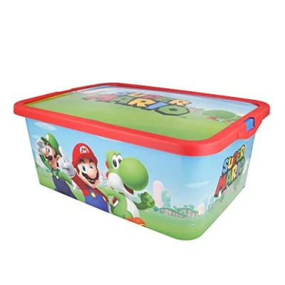 Imagen de Caja De Almacenaje Con Cierre Click 13 Litros Super Mario