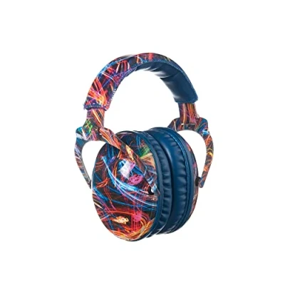 Imagen de PROTEAR protección auditiva para niños, orejeras plegables ajustables, contra el ruido concierto, escuela, festival, con SNR 28dB Black Fireworks