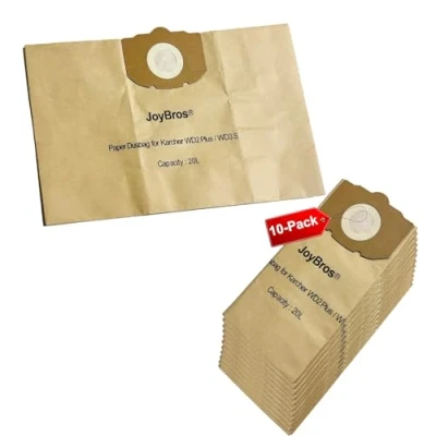 Imagen de JoyBros Bolsas de Papel para Kärcher wd2 Plus WD3s KFI 357 2.863 314.0 WD 3 V 17/4/20 kwd KWD1 2 SE 4001 Aspiradora Polvo(10 unidades)