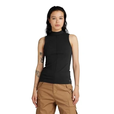 Imagen de G STAR RAW Open Back Mock Slimsl Tops, Negro Dk Black D24502 d595 6484, S para Mujer
