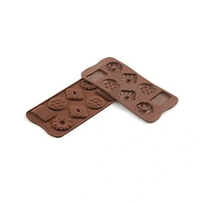 Imagen de Silikomart SCG25 Choco Biscuit Molde de Silicona 49X29 H 6,8 MM, Marrón