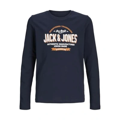Imagen de Jack &amp; Jones Junior Jjelogo TEE Camiseta de manga larga para niños, Talla: 10a, Navy blazer