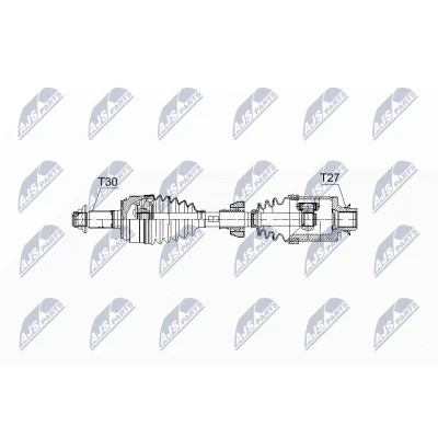 Imagen de NTY NPW HD 058 Árbol de transmisión Eje delantero, derecha 574 Automática, 5 vel. HONDA: ACCORD 8 Kombi